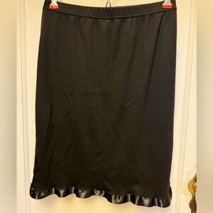 Esprit Sport - Black Jersey Evening Skirt with Satin Trim; Vintage
